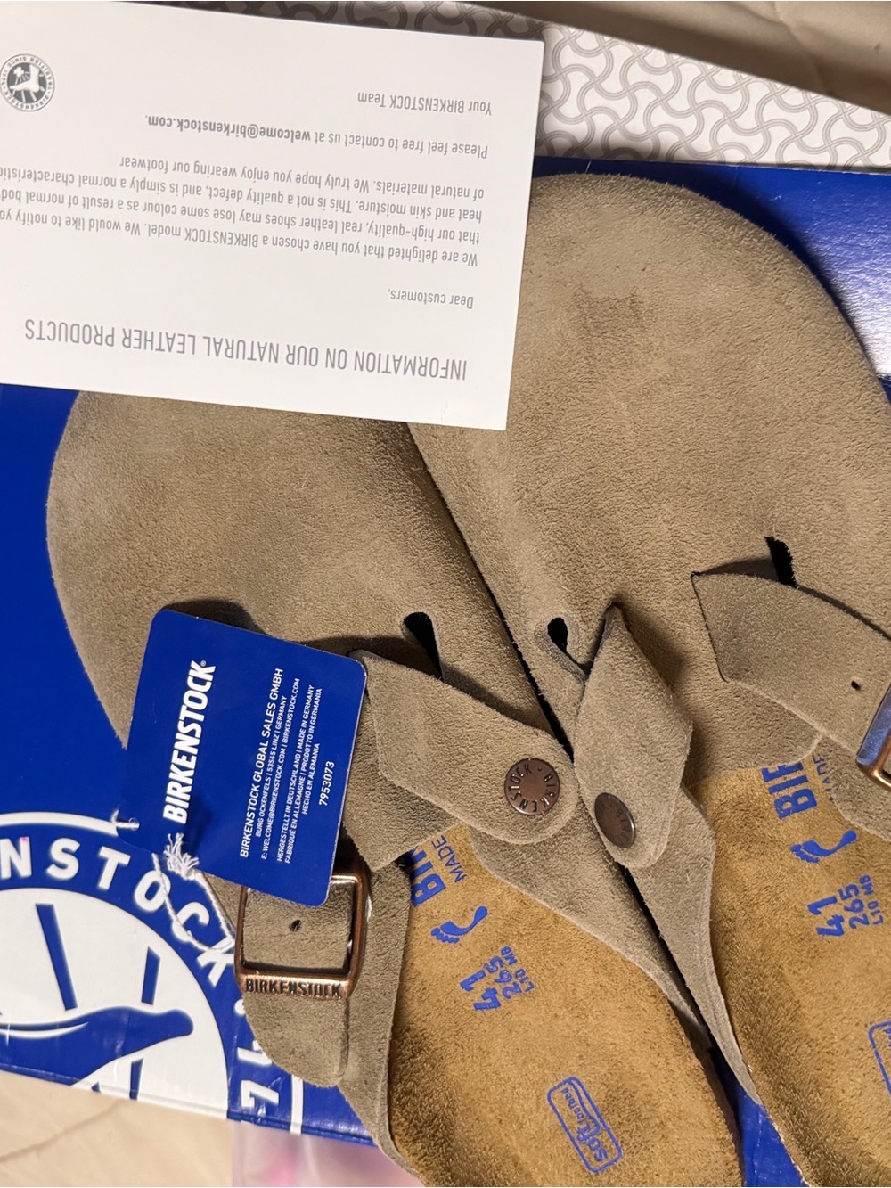 Birkenstock Bostons in Taupe Brand New